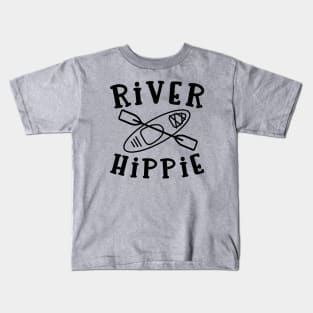 River Hippie Kayaking Fishing Kids T-Shirt